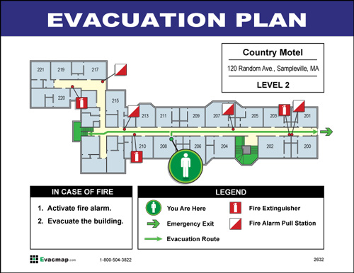 EvacDisplays - Hotel and Motel Building Evacuation Maps and Signs