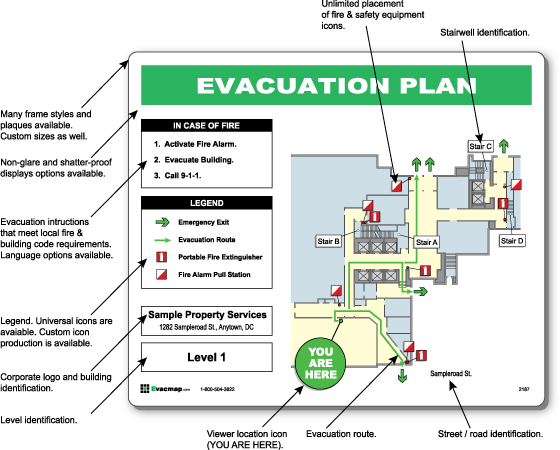 Custom evacuation map sample